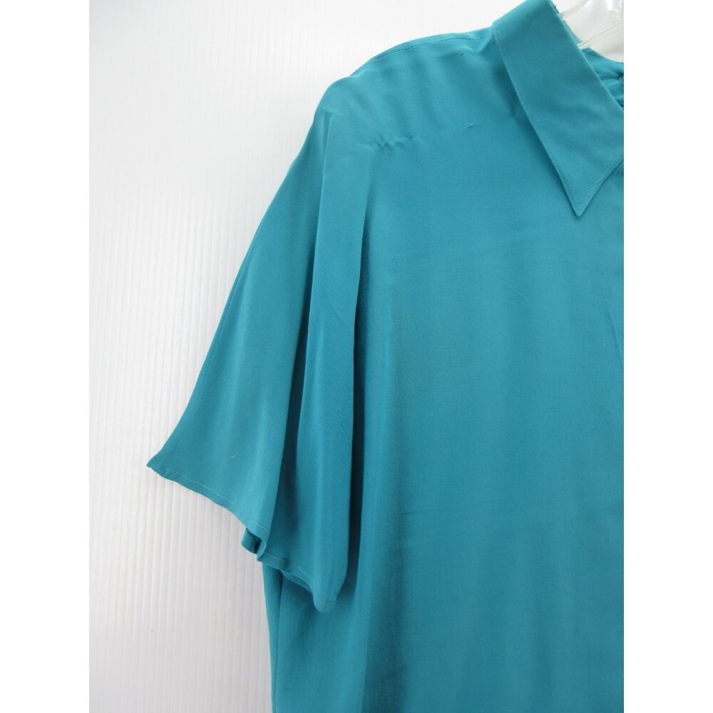 VINTAGE Fenn Wright & Manson Top Medium Large Silk Blouse Cropped * - Picture 3 of 14